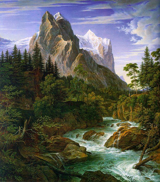 Joseph Anton Koch The Wetterhorn with the Reichenbachtal oil painting image